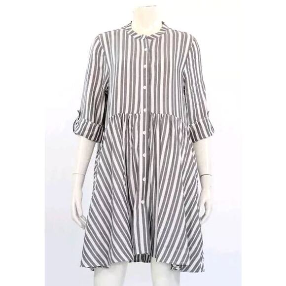 Adyson Parker Striped Roll Tab Sleeve Dress - Picture 6 of 6